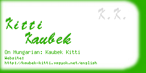 kitti kaubek business card